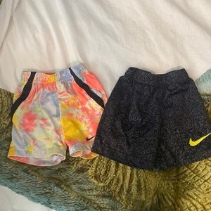 Two pair size 3T Nike dry fit shorts